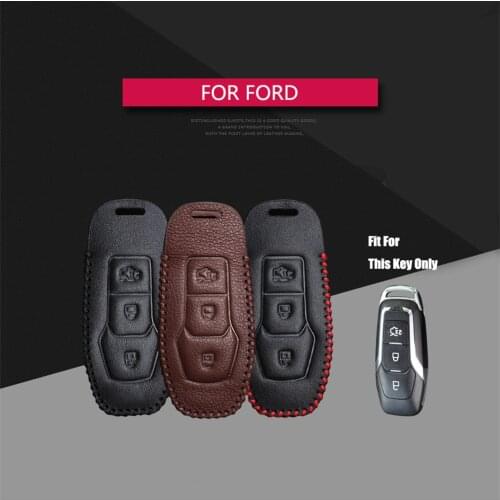 Best Sale Leather 3Button Remote Smart Car Key Case Cover For Ford Mondeo MK2 MK3 MK4 MK7 Key Holder Key Parts Skin Shell