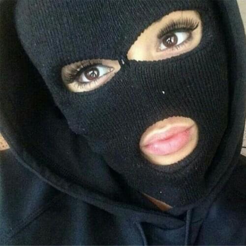 Full Face Cover Ski Mask Hat 3 Holes Balaclava Army Tactical CS Windproof Knit Beanies Bonnet Winter Warm Unisex Caps