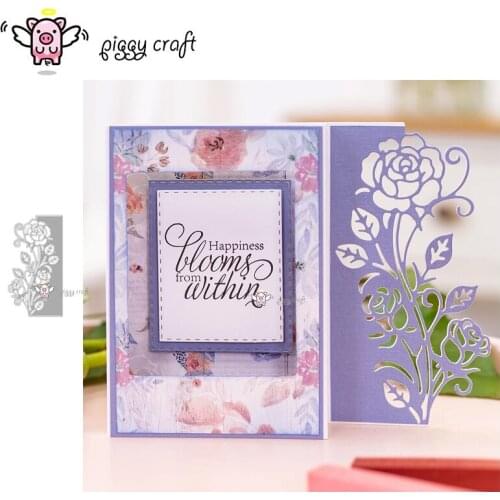 Piggy Craft metal cutting dies cut die mold Rose flower border edge Scrapbook paper craft knife mould blade punch stencils dies