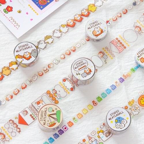 Cute Cartoon Cat Washi Tape Decorative Creative Stickers Scrapbooking Stationery Decoration School&Office Supplies
