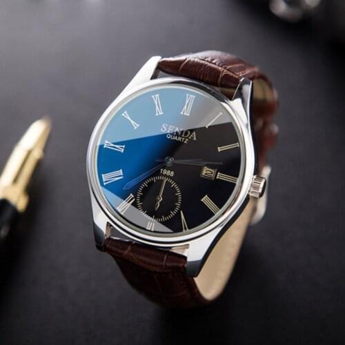 Fashion Sport Mens Quartz Watches Womens Wristwatch Simple Big Dial Leather Strap Male Wrist Watch For Men Relogio Masculino