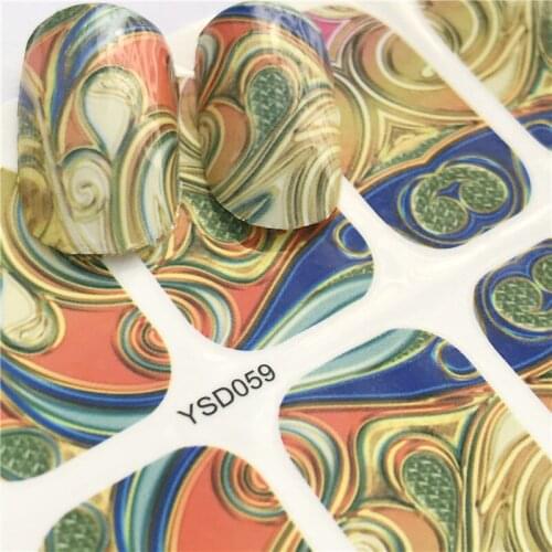 YZWLE Nail Sticker Fantasy Colorful Designs Water Transfer Decals Sets Flower/Feather Nail Art Decor Beauty Tips