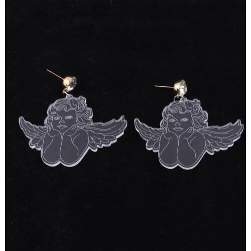 New Fashion Transparent Angels Acrylic Earrings for Women Girls Clear Dangle Earrings Cool Punk Night Club Party Jewelry Brincos