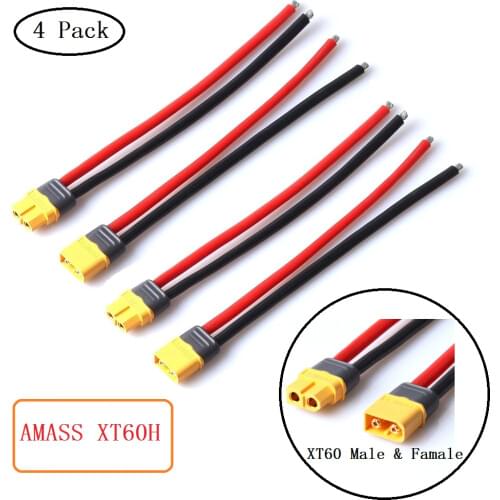 150mm AMASS XT60 XT60H Parallel Battery Connector 12AWG Cable Extension DIY male&female battery Cable