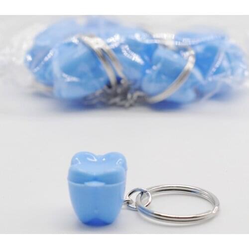Dental Clinic Gift 10 Pcs Multicolor Deciduous Packing Milk Tooth Box keychain