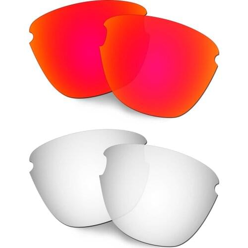 HKUCO Polarized Replacement Lenses For Frogskins Lite Sunglasses Red/Silver 2 Pairs