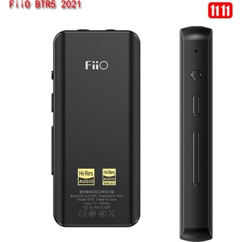 FiiO BTR5 with Case 24bit Hi-Res CSR8675 Bluetooth 5.0 Receiver/USB DAC/DSD256 Headphone Amp with LDAC, aptX HD(3.5mm/2.5mm)
