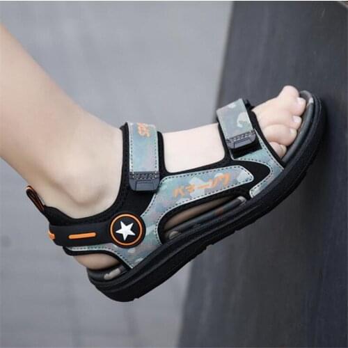 2021 summer childrens sandals fashion star graffiti luminous childrens beach sandals soft bottom anti slip sports sandals