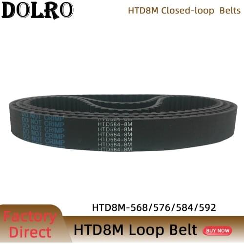 HTD 8M synchronous belt C=568/576/584/592 width 15/20/25/30/40/50mm Teeth 71 72 73 74 HTD8M Timing Belt 568-8M 576-8M 584-8M