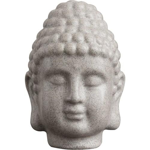 Resin Buddha Statue India Buddha Head Statue Sakyamuni Tathagata Figurine for Home Office Decor Shop Ornament