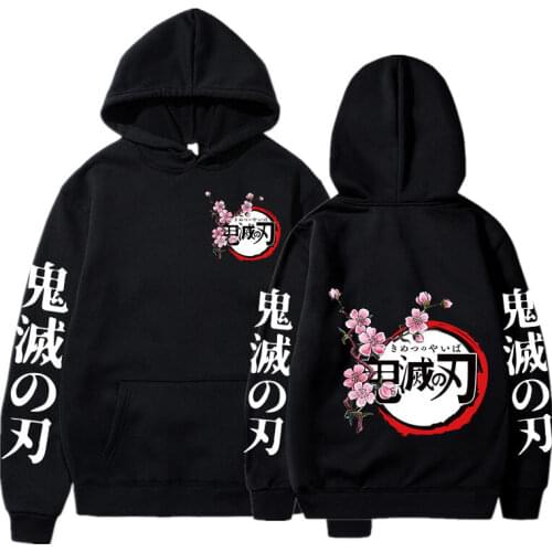 Demon Slayer Hoodie Anime Kimetsu No Yaiba Print Pullover Long Sleeve Loose Women Sweatshirt Harajuku Oversized Unisex Tops