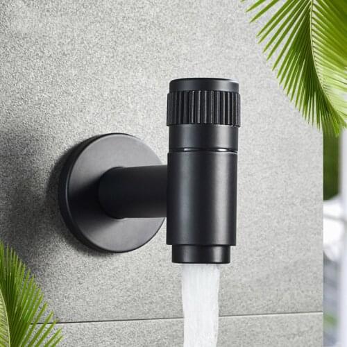 Outdoor Matte Black for Gardening Wall Mount Single Faucet G1/2 Bathroom Sink Tap Brushed Silver Washing Mop Taps