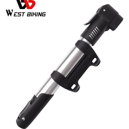WEST BIKING Mini Portable Bike Pump Inflator Aluminum Alloy Bicycle Tire Pump Ultralight 120 Psi High Pressure Cycling Air Pumps