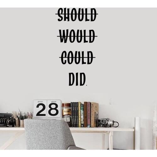 Vinyl Wall Decal Office Inspirational Quote Phrase Decor Art Stickers Mural Removable Art Mural For Office Window H428