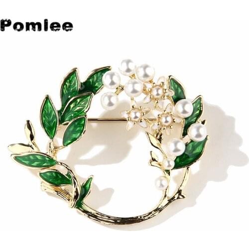 Pomlee Korean Fashion Gardenia Oil Dripping Enamel Brooches For Women Simple Broche Femme Bijoux De Luxe