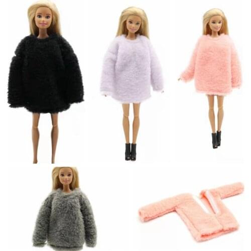 Winter Fur Shirt Coat Jacket For Barbie Doll Clothes Outfits 11.5" Dolls Accessories Kids DIY Toys For Girl Gift 1/6 BJD Clothes