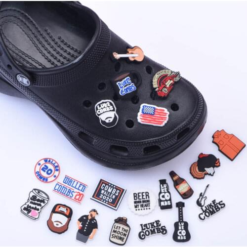 1PCS Soft PVC Shoe Charms Croc JIBZ Decoration Bottle Guitar Colg Shoes Accessories Buckle JIBZ Charm for Kids Gift