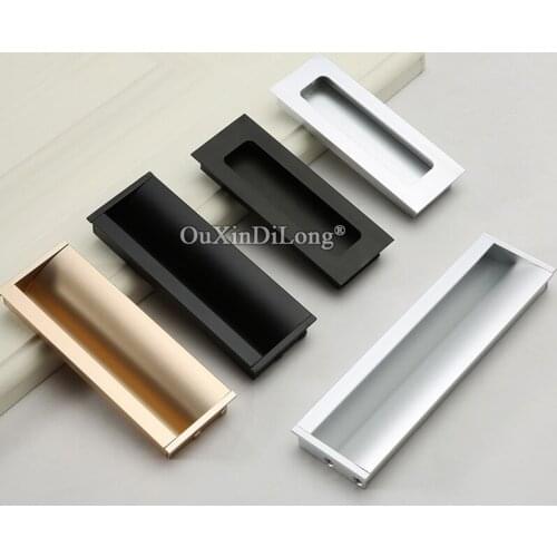 10PCS European Recessed Hidden Cabinet Door Handles Cupboard Wardrobe Closet Kitchen Drawer Bookcase TV Cabinet Pulls Handles