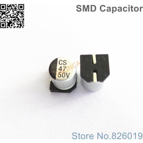 12pcs/lot 50V 47uf SMD Aluminum Electrolytic Capacitors size 6.3*7.7 47uf 50V