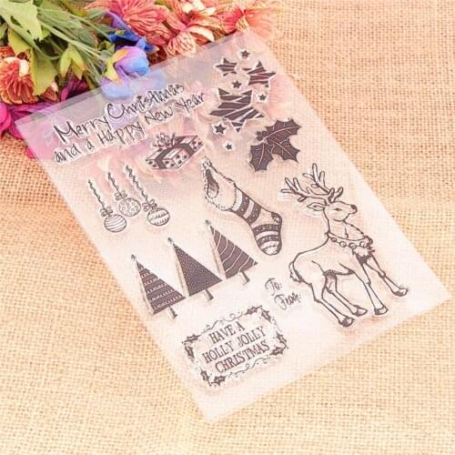 14*18CM Easter Elk Transparent Clear Stamps / Silicone Seals Roller Stamp for DIY scrapbooking photo album/Card Making