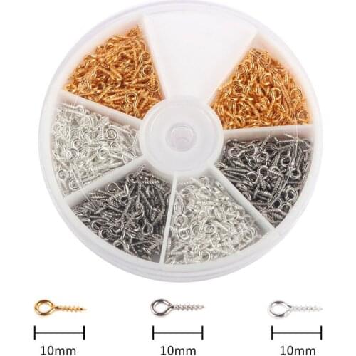 8/10mm Small Sheep Eyes Nail Screw Accessory Metal Stainless Steel Threaded Claw Nails Beaded Pendant DIY Jewelry Accessories