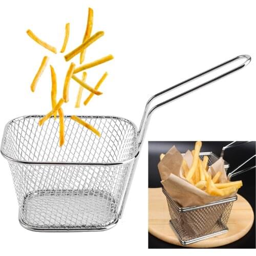 8Pcs Mini Stainless Steel Chips Deep Fry Baskets Food Presentation Strainer Potato Cooking Tool