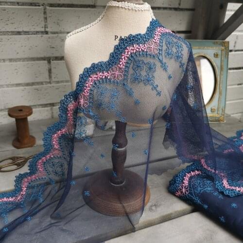9Meters Embroidered Lace Trim Tulle Mesh Hair Bow Sexy Lingerie Bra Handmade Dress Sewing Sofa Curtain Fabrics Materials 2021