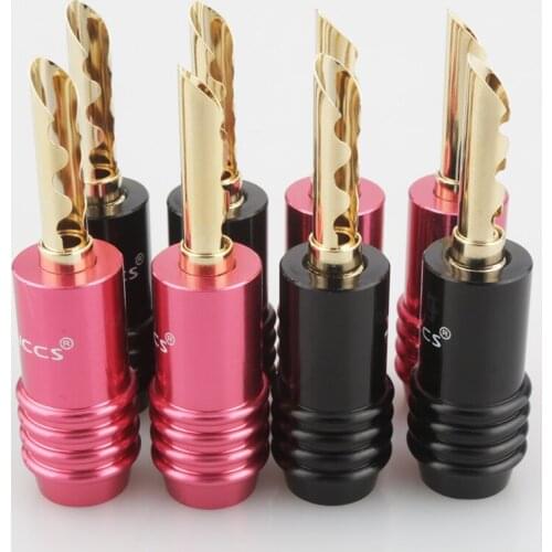 Audiocrast Gold plated BFA audio Gold Plated Aolly Body BFA banana plug 12pieces Hi End Gold plated banana connector