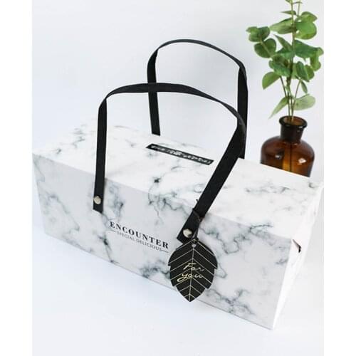 AVEBIEN Mariage Marble Cake Roll Gift Box Wedding Birthday Party Cream Cake Roll Portable Packaging Box Carton Boite Cupcake