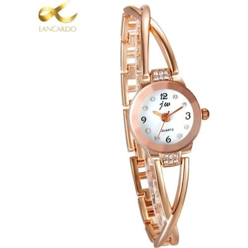 Lancardo Bracelet Watches For Lady Fashion Dress Chain Style Jewelry With Rhinestone Quartz Women Watch Relogio Feminino