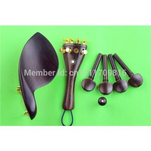4/4 violin part ebony undyed accessories, pegs tailpiece chinrest endpin