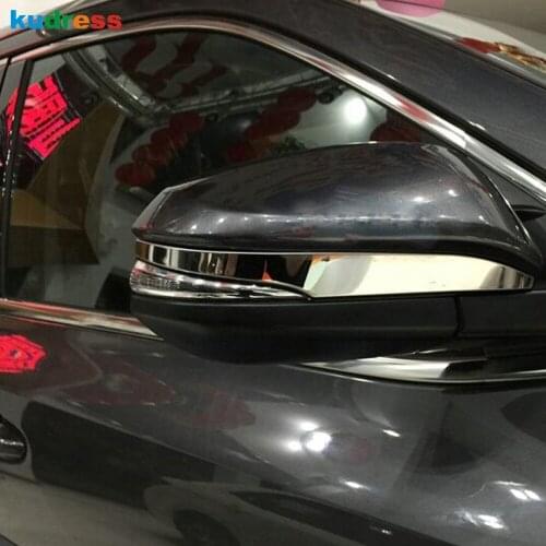 For Toyota Highlander 2015 2016 2017 2018 2019 Auto Accessory Chrome Side Door Rearview Mirror Strip Cover Trim