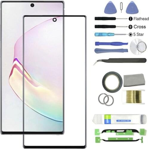 Curved Replacement Screen Front Glass Lens LCD Digital Display Touch Screen Digitizer Repair Tool For Samsung Note10 Plus 8 9