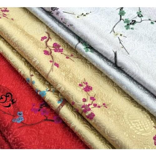Chinese Jacquard Silk brocade Plum blossom fabric for COSPLAY/Kimono/Mongolia clothingeongsam/Stage suit 1 order=1meter