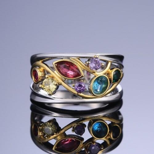 Rings for Women Color Cubic Zirconia Hollow Rings Couple Wedding Rings Fashion Simple Jewelry Birthday Gift for Girlfriend