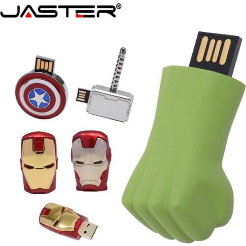 JASTER Fashion Creative Iron Man U Disk Mini Tiger Series USB 2.0 4GB 128GB 16GB 32GB 64GB U Disk Creative Gift USB Flash Drive