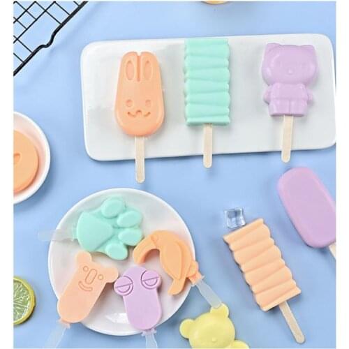 Creative Diy Cartoon Cute Shape Silicone Stick Ice Cream Food Grade Ice Cream Mold