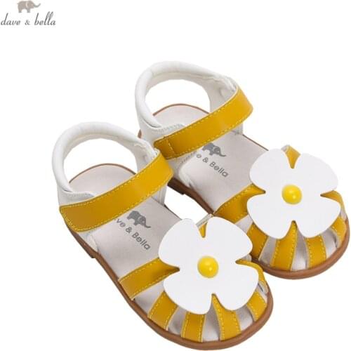 DB16994 Dave Bella summer fashion baby girls floral sandals new born infant shoes girl sandals cute shoes