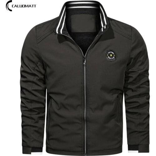 Autumn Mens Casual Solid Jacket 2021 Spring New Fashion Slim Fit Caots Male Trend Baseball Bomber Jacket Male Brand Overcoat