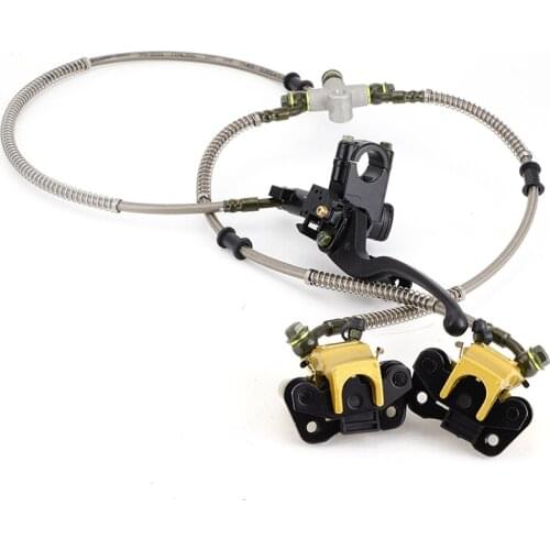 Hydraulic Twin Disc Brake Calipers System &Pads 110cc 125cc Quad Dirt Bike atv