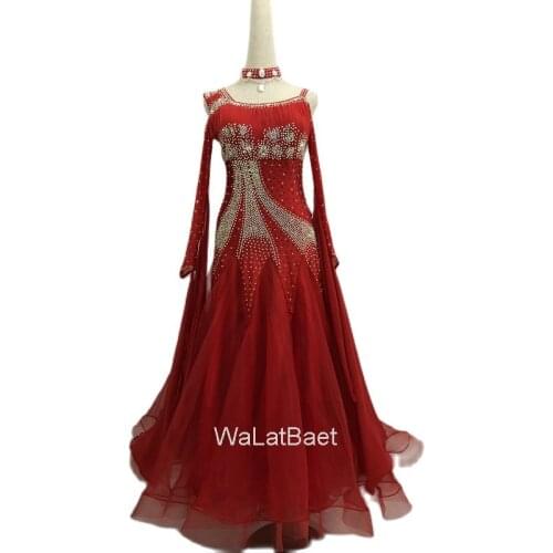 Ballroom Dance Dress Of Modern Dress Of Waltz Tango Ballroom Dance Costumes Of Standard Dance Dress With Full Skirt