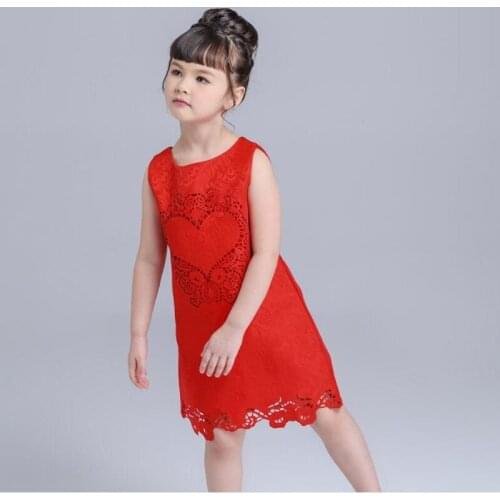 Girls Dress Summer New Lolita Style Jacquard Fabric Cutout Geometric Girl Dress High Quality Dress A-Line Vestidos Kids Clothing