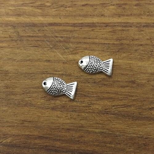 20pcs Charms fish goldfish 13.5*7mm Tibetan Silver Plated Pendants Antique Jewelry Making DIY Handmade Craft