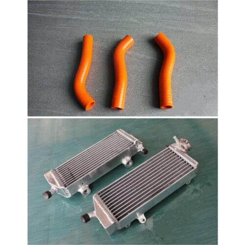 Hi-perf. L&R aluminum alloy radiator & silicone hose for KTM 250 SXF SX-F XC-F 4-stroke 2007 - 2010