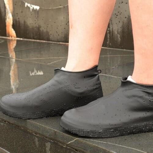 Rain Shoe Covers Silicone Wear-Resistant Rain Boots Portable Thicken Non-Slip Rain Shoes Outdoor Waterproof Protector Boot Cover