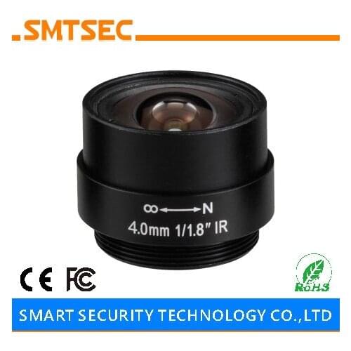 SMTSEC SL-0418MP 1/1.8" Format 5.0MP 4mm Fixed IRIS 101 Degrees F1.8 CS Mount HD IPC Lens for HD CCTV IP Camera
