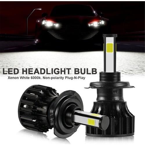 Illuminated Car Lights On All Sides LED Bulb DrViAion-D8-9006-6000K COB Conversion Kit Fog Aluminum Alloy Low LN637-A 2x 4-Sides