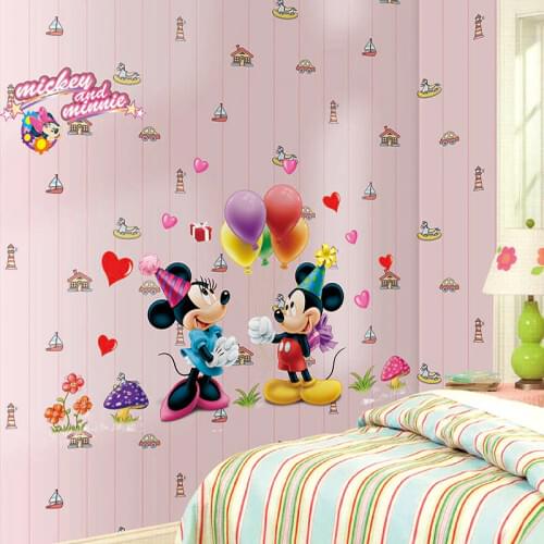 Mickey Minnie Kids Bedroom Decorations Home Decal Decor Mural Art Children Gift