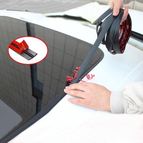 2M T Type Insulation Weatherstrip Car Roof Protector Seal Front Rear Windshield Edge Sealing Strips Sticker External Accessories