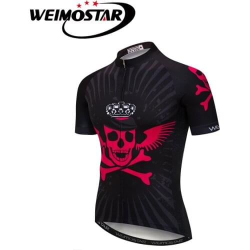 Weimostar Team Skull Men MTB Cycling Clothing Summer bike Jersey Bicycle Jersey Male Outdoor Sports Bicycle wear Top Maillot